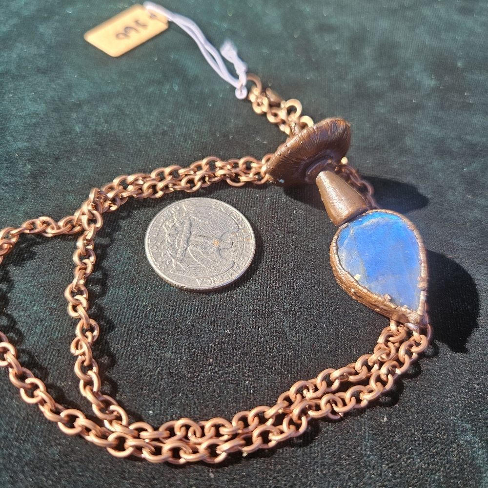 Electroformed Blue Flash Labradorite Teardrop And… - image 1